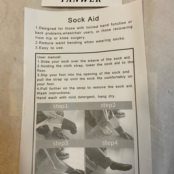 NIP Fanwer Sock Aid Reduces Bending Easy to Use OSFA - Picture 4 of 5